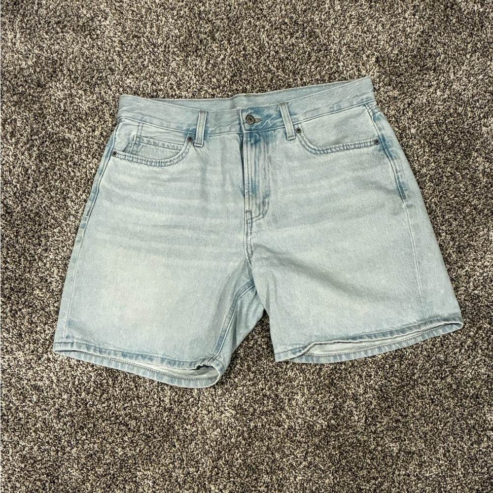 Old Navy Light Blue High-Rise 5” Slouchy Straight Denim Shorts size 8